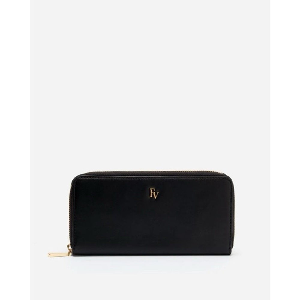 Frances Valentine Zip Around Continental Wallet Black NWT